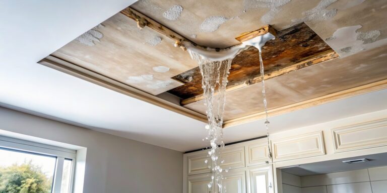 Water-damaged ceiling with active roof leak and emergency water extraction service in home by Paul Davis Restoration of Lynchburg, Roanoke & Southside VA